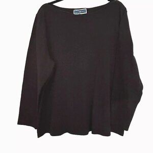 Karen Scott Boat Neck Long Sleeve Tee plus size 3X Black